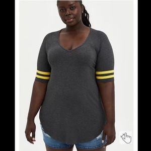 Torrid Varsity Tunic Super Soft in Gray
